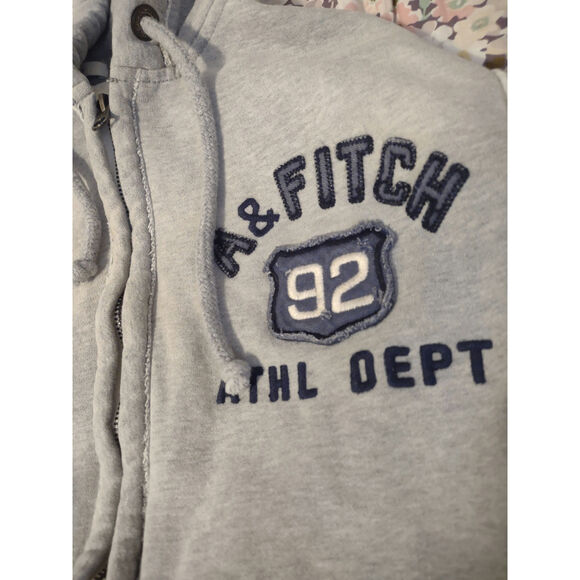 Abercrombie & Fitch Muscle Zip Up Hoodie XXL Preppy Classic Casual Y2K - Picture 2 of 4